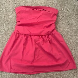 pink strapless dress
